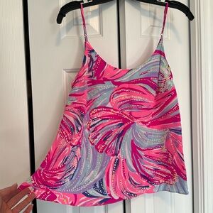 Lilly Pulitzer Oh my Guava size small Silk top
